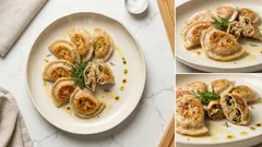 Pierogi z kapustą kiszoną i grzybami – elastyczne ciasto z mąki orkiszowej