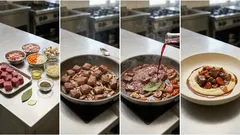 Wołowina po burgundzku z puree – domowy boeuf bourguignon krok po kroku