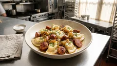 Pierogi z kiełbasą z wolnowaru – sycący obiad, który robi się prawie sam