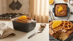 Pieczona owsianka z precelkami i pomarańczą – śniadanie, które smakuje jak ciasto