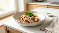 Tatar ze śledzia z suszonymi pomidorami i orzechami – szybka przystawka na zimno