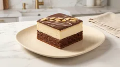 Sernik Izaura na dużą blachę: kakaowy spód, kremowa masa i prosty marmurek