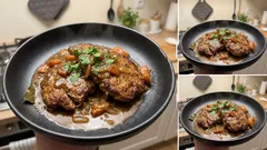 Bitki wołowe w gęstym sosie z warzywami – prosty sposób, żeby były miękkie