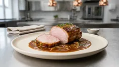 Schab w sosie własnym – prosty przepis na miękką pieczeń i gęsty sos