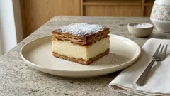 Kremówka papieska na blaszkę: listkujące blaty i gęsty krem waniliowy