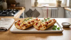 Chrupiąca zapiekanka z mozzarellą, papryką i szynką – gotowa w 10 minut