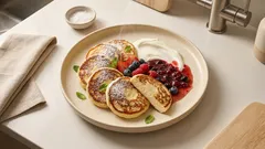 Serniczki z twarogu z patelni – miękkie, puszyste placuszki w 15 minut