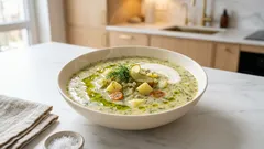 Zupa ogórkowa jak u babci – kremowa, kwaśna i zawsze wychodzi (ze śmietaną i koperkiem)