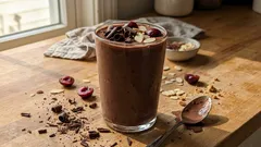 Koktajl Czarny Las w 10 minut: wiśnie, kakao i skyr w gęstej, kremowej wersji