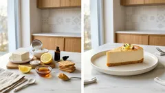 Waniliowo-cytrynowy tofurnik z borówkami – kremowy, pieczony sernik bez nabiału