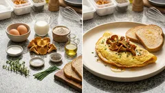 Puszysty omlet z kurkami i tymiankiem — prosty przepis na sezonowe śniadanie