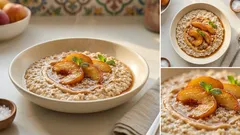 Gryczanka na mleku z prażoną brzoskwinią – kremowe śniadanie w 20 minut