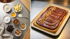 Mazurek wielkanocny z kremem kajmakowo-czekoladowym i orzechami – krok po kroku