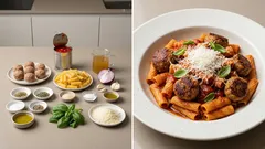 Wegetariańskie klopsiki w sosie pomidorowym z makaronem – szybki obiad na tydzień