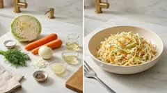 Surówka z białej kapusty z marchewką i koperkiem – chrupiąca, gotowa w 15 minut