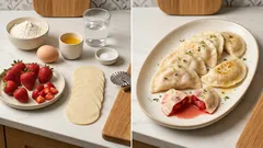 Pierogi z truskawkami – miękkie ciasto i soczysty środek, krok po kroku