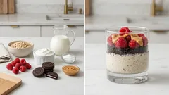 Owsianka nocna Oreo ze skyrem – kremowe śniadanie gotowe rano (w słoiku)