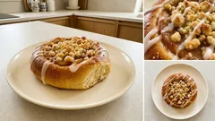 Drożdżówki z jabłkami i kruszonką – miękkie bułeczki z maślanym finiszem i lukrem