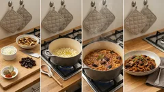 Wegański bigos z kiszonej kapusty – prosty przepis z suszonymi grzybami i śliwką