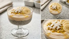 Pudding chia z marakują i bananem – kremowe śniadanie na wynos z dodatkiem skyru