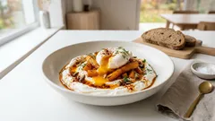 Jajka po turecku z pieczoną dynią – kremowy jogurt i idealne jajko w koszulce