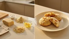 Ciastka marcepanowe z płatkami migdałów – szybki przepis na delikatne wypieki