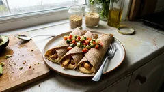 Wytrawne naleśniki z hummusem i kurczakiem – szybki obiad z patelni