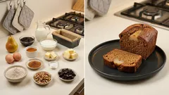 Piernik z gruszką w keksówce – wilgotny dzięki miodowi i powidłom śliwkowym