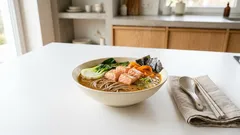 Zupa miso z łososiem i sobą – prosta, a smakuje jak z japońskiej restauracji