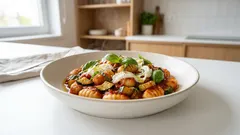 Gnocchi w sosie pomidorowym z bazylią i mozzarellą – prosty obiad z jednej patelni