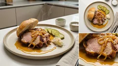 Maczanka krakowska w bułce – soczysta łopatka duszona z cebulą krok po kroku