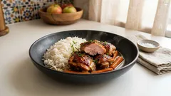 Karmelizowany kurczak w sosie sojowym z imbirem – do ryżu jaśminowego