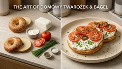 Bajgiel z domowym twarożkiem, pomidorem i szczypiorkiem — szybkie śniadanie w 10 minut