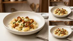Gnocchi z kurkami w kremowym sosie – szybki obiad z jednej patelni