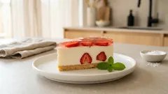 Sernik na zimno z truskawkami i galaretką – kremowy deser bez pieczenia