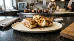 Chrupiący wrap à la szarlotka: jabłka z cynamonem i kremowy twarożek w 15 minut