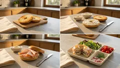 Lunchbox z bajglem, serkiem i szynką z kurczaka – sycący zestaw na wynos