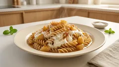 Makaron z jabłkiem i cynamonem – ciepłe śniadanie w 20 minut ze skyrem