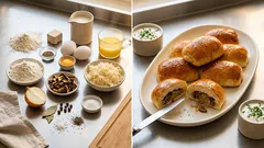 Paszteciki drożdżowe z kapustą i grzybami – miękkie, złociste i idealne do barszczu