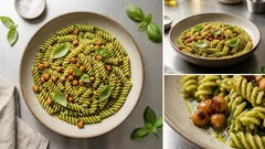 Makaron z pesto i ciecierzycą – szybki, sycący obiad z 6 składników