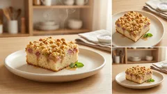 Ciasto z rabarbarem i kruszonką z jednej miski – wilgotne i zawsze się udaje
