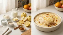 Ryż z jabłkami zapiekany w piekarniku – kremowy ryż na mleku i cynamon