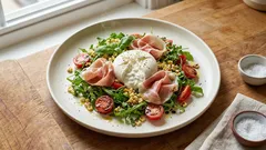 Sałatka z burratą i szynką parmeńską – lekka, a sycąca w 15 minut