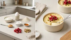 Waniliowy skyrniczek z piekarnika – szybkie, białkowe śniadanie z malinami