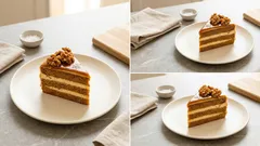 Miodownik z kremem budyniowym i słonym karmelem – ciasto, które lubi noc w lodówce