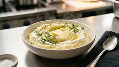 Kremowe purée ziemniaczane z koperkiem i kwaśną śmietaną – prosty dodatek do obiadu