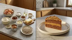 Słonecznikowiec z kajmakiem: puszysty biszkopt i chrupiący karmelizowany słonecznik