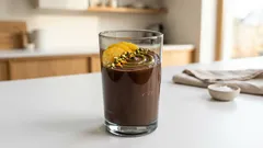 Gęste smoothie z amarantusem, bananem i kakao – z pistacją i pomarańczą na śniadanie