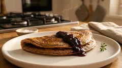 Omlet piernikowy z powidłami śliwkowymi – puszysty w 15 minut na jednej patelni