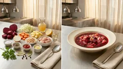 Barszcz ukraiński z kurczakiem i fasolą – treściwy przepis krok po kroku